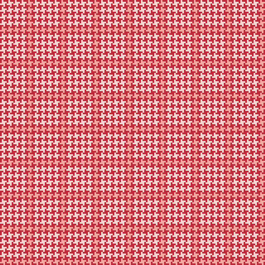 Enchanted Meadow - Houndstooth Red