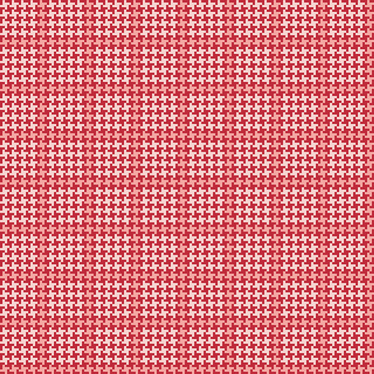 Enchanted Meadow - Houndstooth Red