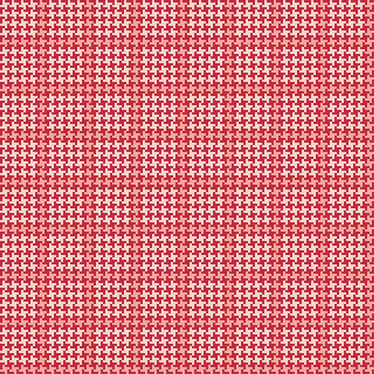 Enchanted Meadow - Houndstooth Red
