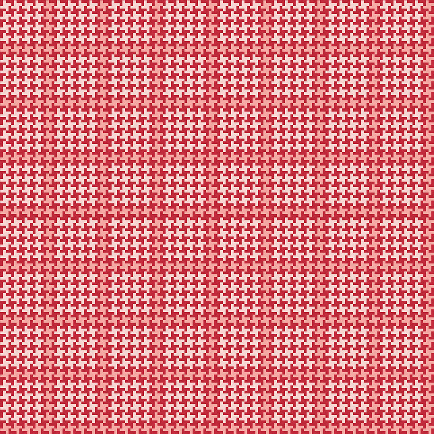 Enchanted Meadow - Houndstooth Red